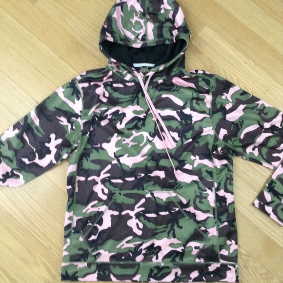 pink camo pullover
